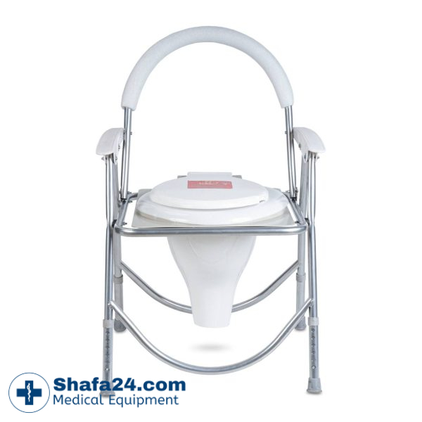 صندلی توالت فرنگی مبله تاشو با ارتفاع قابل تنظیم شاخص طب - کد 117